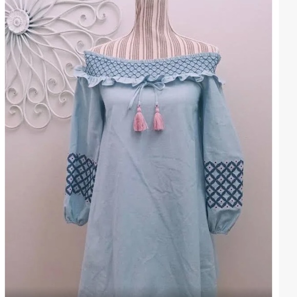 Rebecca Minkoff Lucy Embroidered hem chambray dress. Size small - Picture 3 of 3